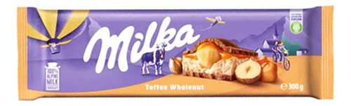 Barra De Chocolate Milka Caramelo Nozes Toffee Wholenut 300g