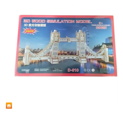 Rompecabezas 3d Madera Mdf Londres Tower Bridge Decoracion