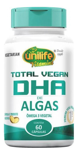 Dha Total Vegan De Algas Omega 3 Vegetal - Unilife 