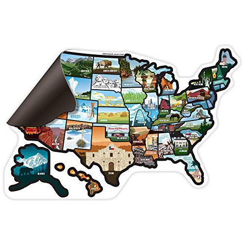 Rv State Magnet Estados Unidos - Travel Camper Map Rv I...