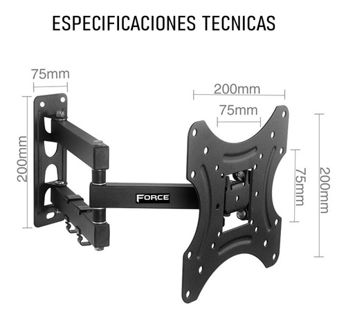 Soporte Tv Lcd Led Smart 43 42 40 32 24, Ss45 Movil 43cm