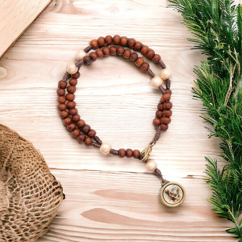 Pulseira Terço De Pulso São Miguel Arcanjo Madeira