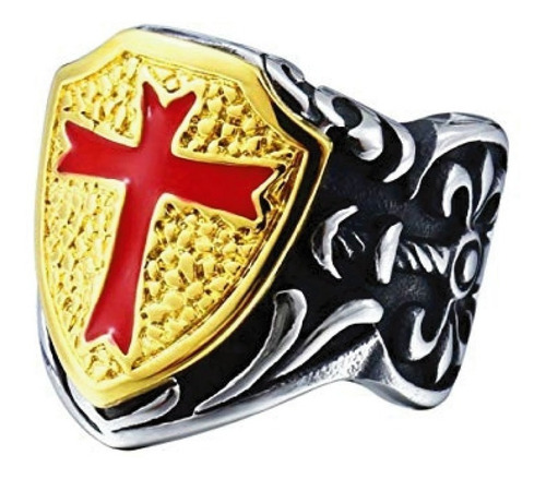 Anillo Escudo Caballero Acero Inoxidable 316l Biker 