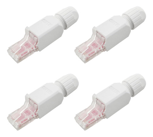 Conector De Cable De Red Cat6a Chapado En Oro, 4 Uds.