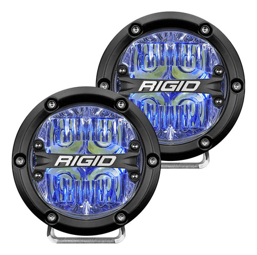 Rigid 360-serie 4  Led Luz Marcha Redonda Trasera Azul Par 2