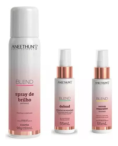 Kit Blend Aneethun Spray De Brilho, Defend E Serum Reparador