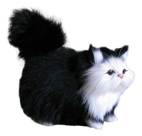 Juguete De Simulación De Gatos De Peluche Suave, Negro