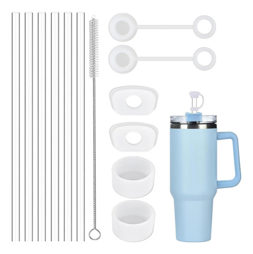 Pajitas Reutilizables Con Tapas Y Cepillo Para Vaso Stanley