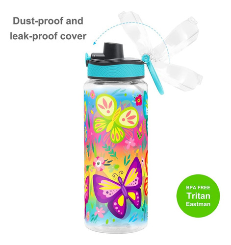 Botella De Agua Homtune Tapa Chug Antifugas Con Asa