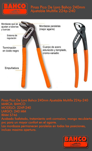 Kit Bahco 6 Piezas Pinza Alicate Pico De Loro Destornillador