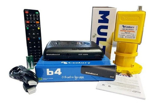 Kit Receptor Conversor Midiabox B4 + Lnbf Multiponto Century