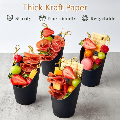 Juego Tazas Para Botanas Individuales Desechables Aperitivos