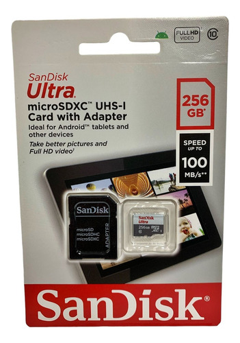 Sandisk Memoria Micro Sd 256 Gb Clase 10 Original