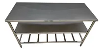 Comprar Mesa Auxiliar De Inox Hospitalar 90x50 2 Bases Lisa\u002Fgrade