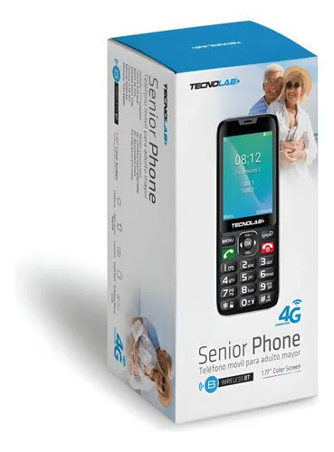 Tecnolab Teléfono Celular Senior Adulto Mayor Azul Tl487Bl