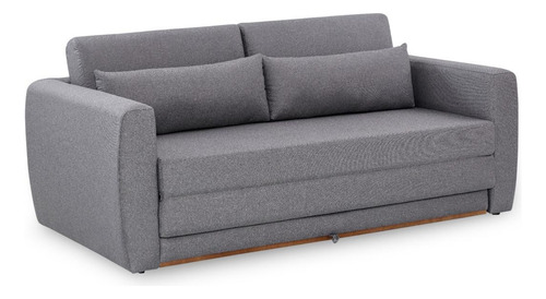 Sofá-cama Casal 2 Lugares Herval Cairo, Linho Cinza, 158 Cm