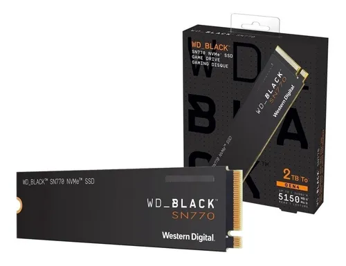 Disco Solido Ssd Wd Sn770 Nvme 2tb M.2 2280 Pci-e Gen4 X4 P Color Negro