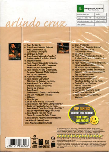 Cd + Dvd Arlindo Cruz Dose Dupla Com Luva Original Lacrado!