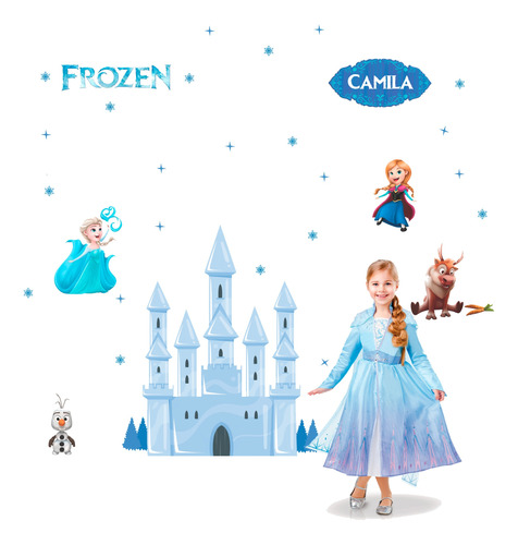 Vinilo Decorativo Infantil Niña Frozen Ana Elsa Decora