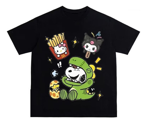 Camiseta De Manga Corta Con Estampado Digital Snoopy Kuromi