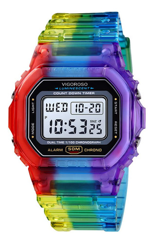 Vigoroso Relojes De Pulsera Impermeables De Cuarzo Led 5atm