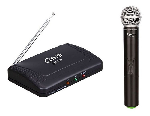 Microfone Profissional Quanta Qtmwu105 Wireless Uhf Preto