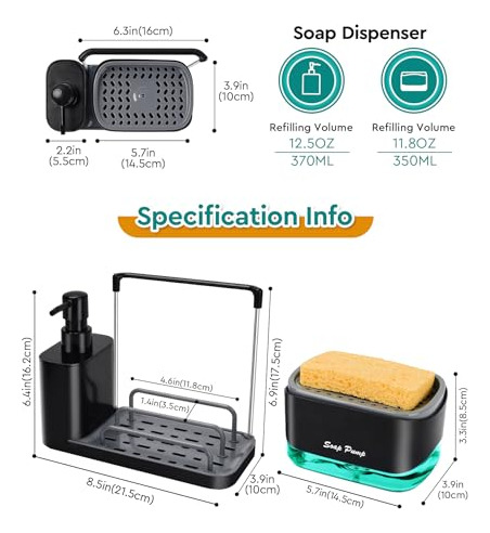 Juego De Dispensador De Jabón Para La Cocina Con Bandeja Y S