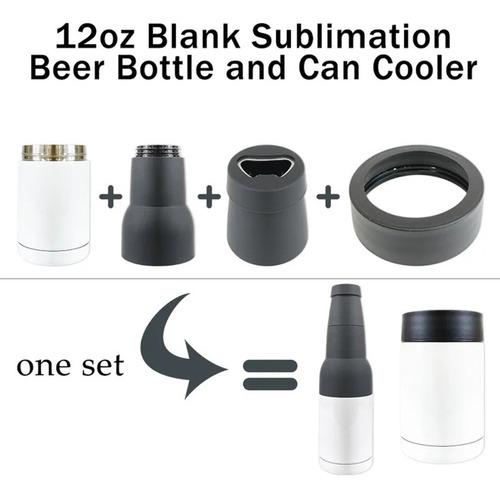 Copo Térmico 4 Em 1 Porta Lata Porta Long Neck Tumbler-preto