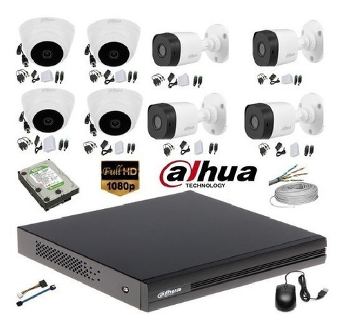 Combo Kit De 8 Cámaras De Seguridad Dahua Full Hd 1080