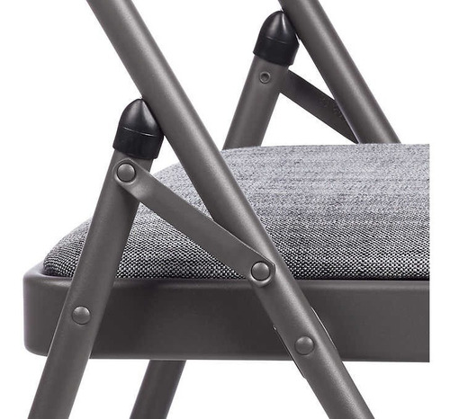 Imagen 2 de 6 de Silla Plegable Metalica Acojinada Color Gris Sillas De Oficina Auditorio Tenemos Paquetes