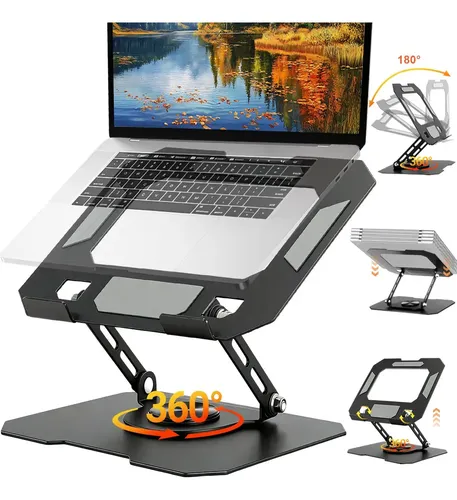 360° Soporte Para Laptop Giratorio Base Ajustable Altura Y Estable Base Para Lap Acero Carbono,Plegable Stand Aluminio Vertical Escritorio Mesa Laptop Portatil Cama Para Computadora/Tabletas 10-17.3