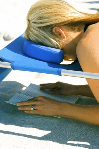 Silla De Playa Plegable De 3 Posiciones Ligera Y Resistente Azul Y Blanco
