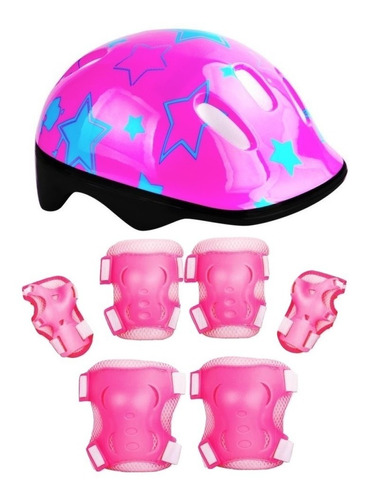 Set Protecciones Y Casco Combo Rollers Patin Infantil Niñas