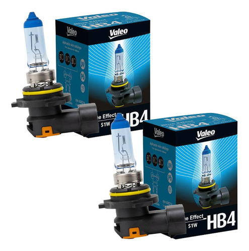 Par Lâmpada Hb4 Blue Effect 12v 51w Halógenas Valeo
