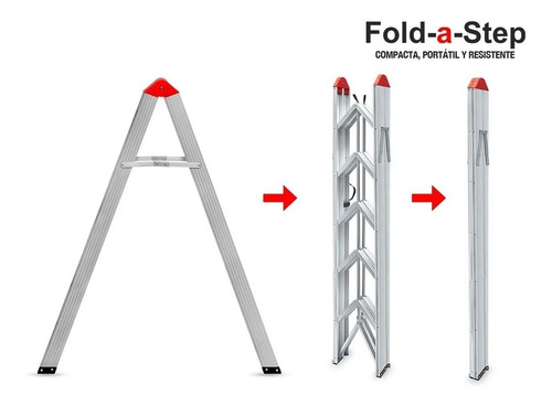 Fold A Step Escalera Portátil Y Resistente Con 5 Peldaños Ms