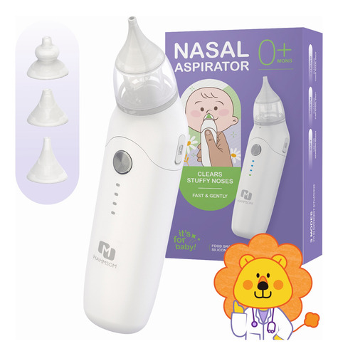 Aspirador Nasal Eléctrico Con 3 Boquillas Diferentes P/bebé