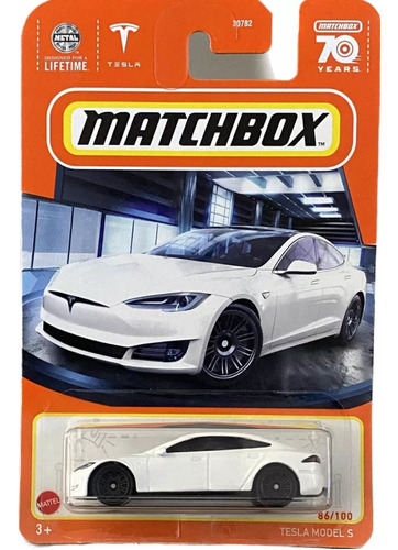 Tesla Model S Blanco Matchbox 1/64 Metal 