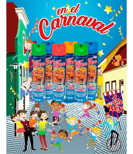 Imagen 5 de 6 de Nieve Espuma Rey Momo - Carnaval X 6 U - Lollipop