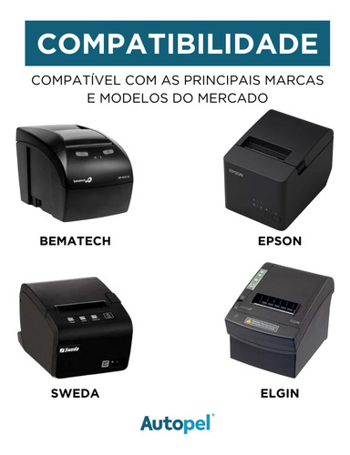 Autopel Caixa com 30 unidades de bobinas 80x40 40 metros Branco 44 g