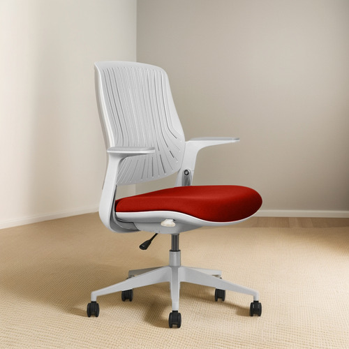 Silla Ejecutiva Ergonómica De Escritorio Ferrini Oficina F3 Color Rojo Material del tapizado Malla