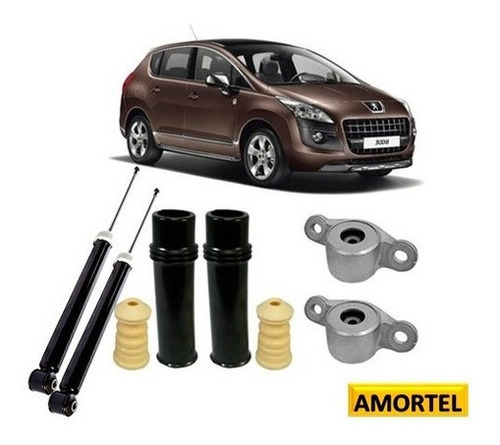 Par De Amortecedor + Kit Tras Remanufaturado Peugeot 3008  