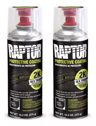 Paq 2 Pintura En Aerosol Para Caja De Camioneta Negro Raptor