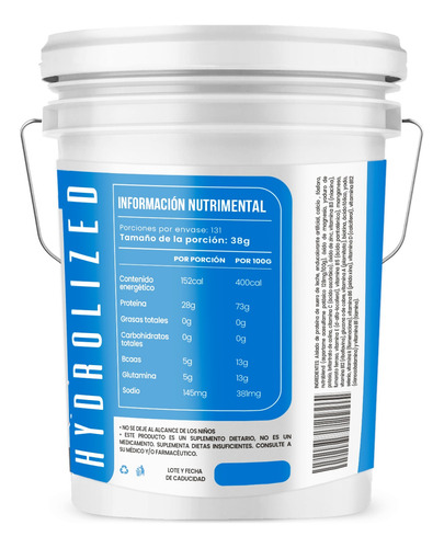 Proteína Hs Whey Hidrolizada Isolate 5 Kg D-mon Sabores Chocolate
