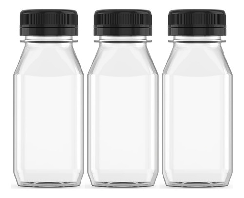 3 Botellas De Plastico De 8 Onzas Para Jugo, Leche Y Otros C
