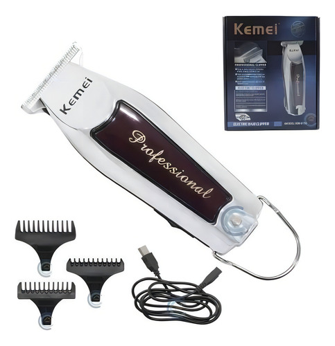 Máquina Kamei Profissional Km-9163 Prateado Sem Fio Detalhes