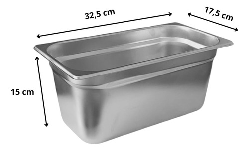 Kit 18 Cubas 1/3 15cm Aço Inox Sem Tampa Gastronômica Buffet