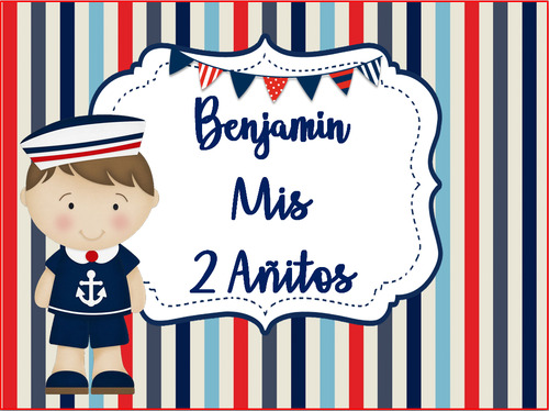 Cotillon Personalizado Niño Marinero Bolsitas X 15 Invitados
