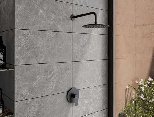 Brazo De Ducha A Pared Edge 40cm Negro