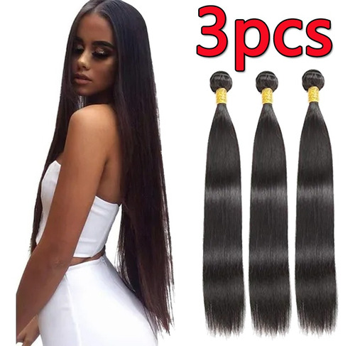 3 Piezas Aplicar Cabello Liso Con Brasileño Natural Humano 5