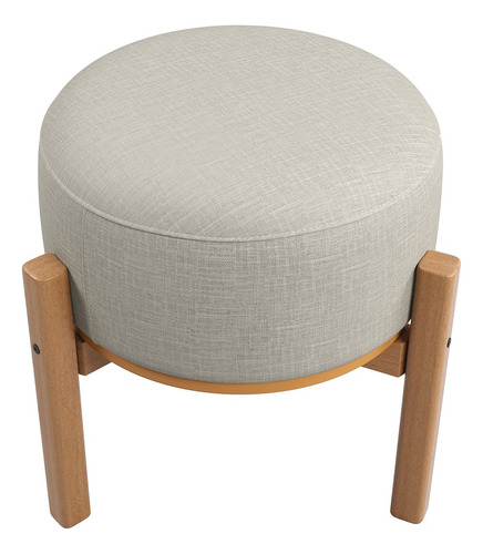 Puff Decorativo Multifuncional Com Mesa Pill Linho Cru